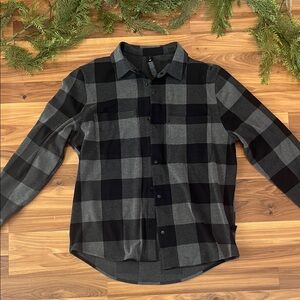 lululemon athletica Black and Gray Plaid Shirt